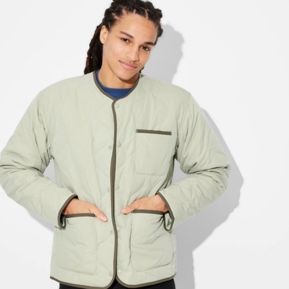 Light Green Quilted Puffer Jacket